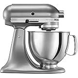 KitchenAid Artisan Series 5 Quart Tilt Head Stand Mixer with Pouring Shield KSM150PS, Contour Silver