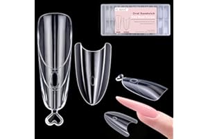 Plman 240 PCS Sandwich Nail Dual Forms, Nail Extension Kit for Beginner & Professional, 14 Sizes Dual Form for Polygel and Builder Gel, Salon and Home DIY Nail Art Tools (Oval)