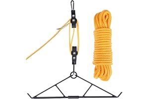 WHSSFINE Deer Hanger for Skinning, Deer Hunting Game Hoist Pulley Lift System with Gambrel, Max to 700LB for Hanging and Proc