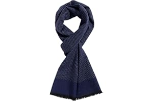 TAMOUKOC Men's Winter Warm Scarf, Premium Cashmere Feel, Luxuriously Soft Long, Plaid Pattern