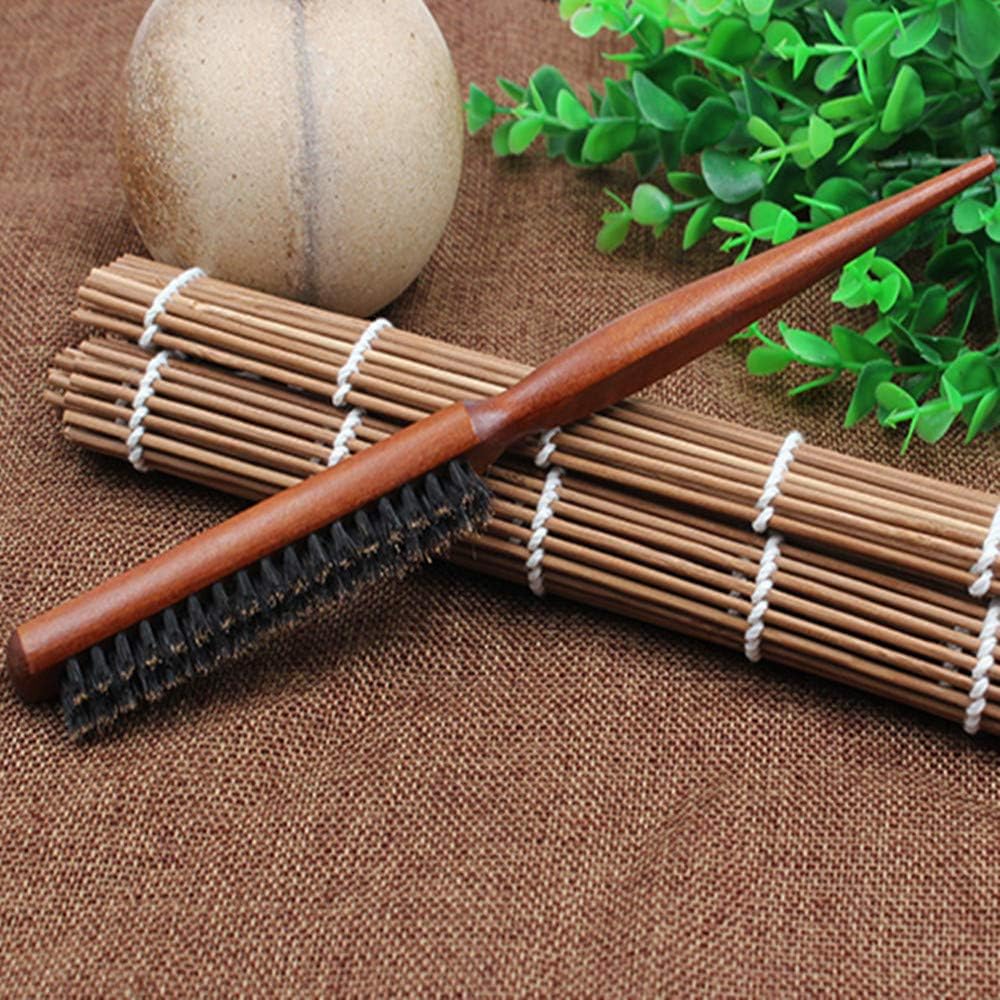 Teasing Hair Brush Boar Bristle Hairbrush Tail Comb Professional Salon Comb for Long Thick Curly Wavy Dry or Damaged Hair Reducing Hair Breakage - Image 5