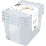 3-teilige Aufbewahrungsboxen CURVE – Transparent, Stapelbar, 65/42/30 Liter, Mit Deckel