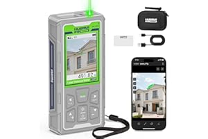 Huepar Pro Laser Measuring Tool, 495Ft Outdoor Laser Measure with Camera & Bluetooth Connected, Laser Distance Meter with P2P Technology, Free APP, IP68, Micro USB Cable, Hand Strap & Pouch - SW-150GQ
