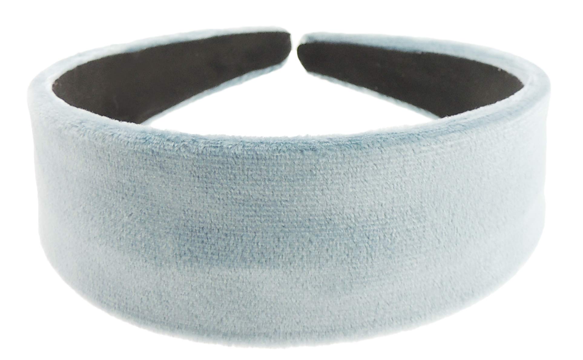 Girls Women Plush Velvet Evening 4cm Wide Winter Boho Vintage Headband Alice Band Hair Accessories Hairband Christmas Birthday Wedding Guest Gift (Dusky Blue)