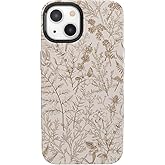 Casely iPhone 13 Case | Beige Garden | Neutral Floral | Bold Protective Design | Compatible with MagSafe