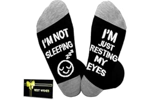 Dealswin Birthday Gifts for Dad, Christmas Stocking Stuffers for Men, I'm Not Sleeping I'm Just Resting My Eyes Funny Socks