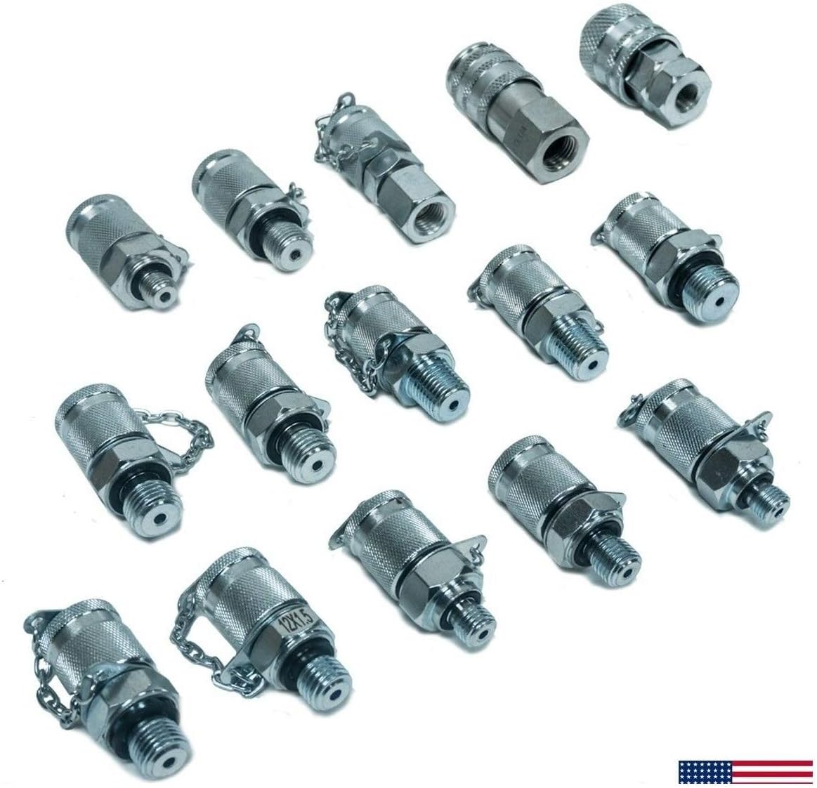 (15-Sets) Hydraulic Test Coupling Point Kit for Excavators Caterpillar Komatsu