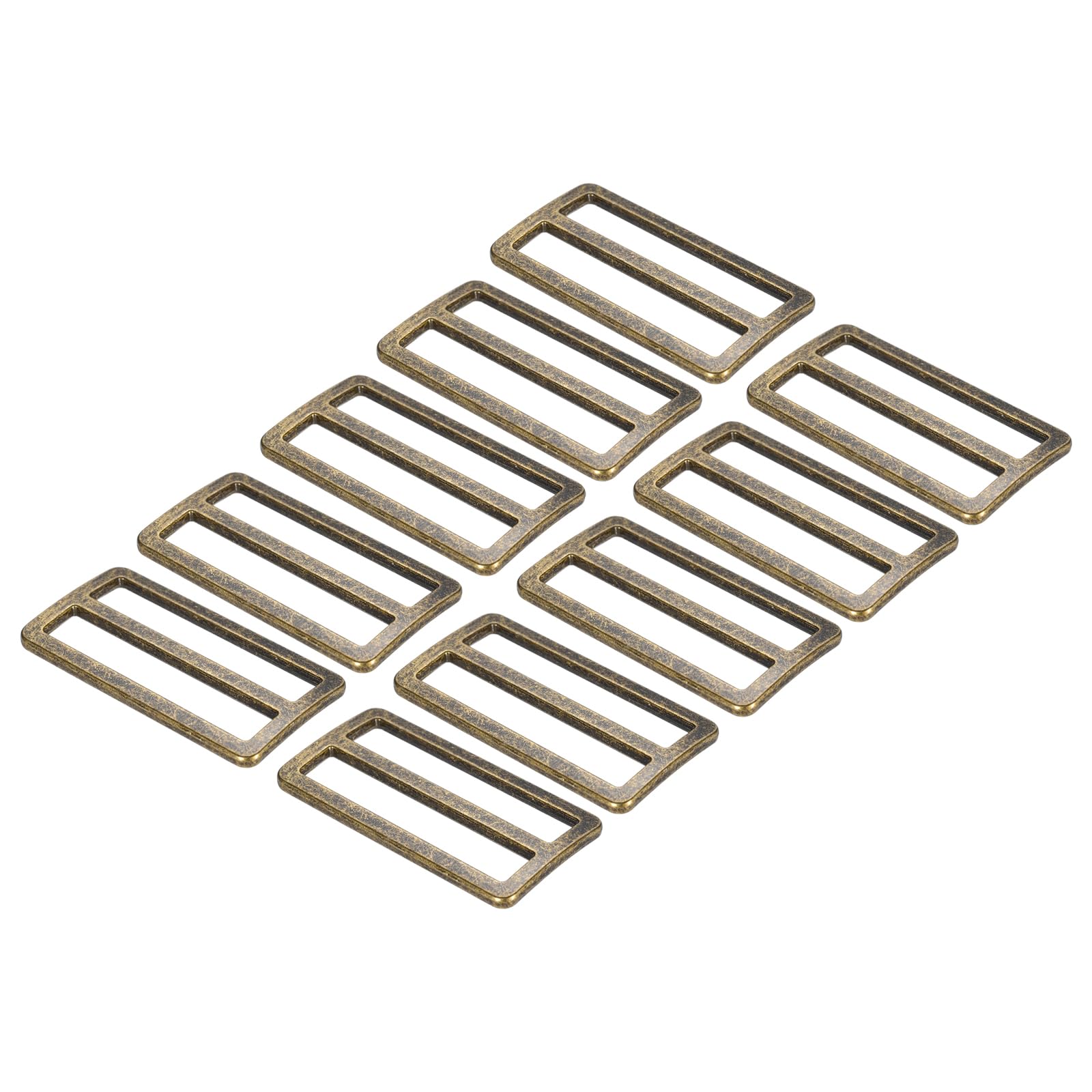 PATIKIL 1.5 Inch Tri-Glide Slide Buttons, 10 Pack Adjustable Buckle Webbing Strap Fastener for Backpack Bag Belt, Bronze