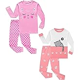 KikizYe Little Big Girls Pajamas Set Long Sleeve PJs 100% Cotton Pyjamas