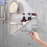 Ettori Shower Squeegee 12 in Brushed Nickel Stainless Steel Wall Hook view 2