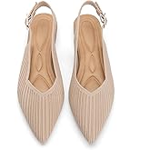 Oexuios Women's Flats Shoes Pointed Toe Knit Foldable Ballet Ankle Strap Flat for Women Comfortable Dress Slip On Womens Shoe for Casual Office Work