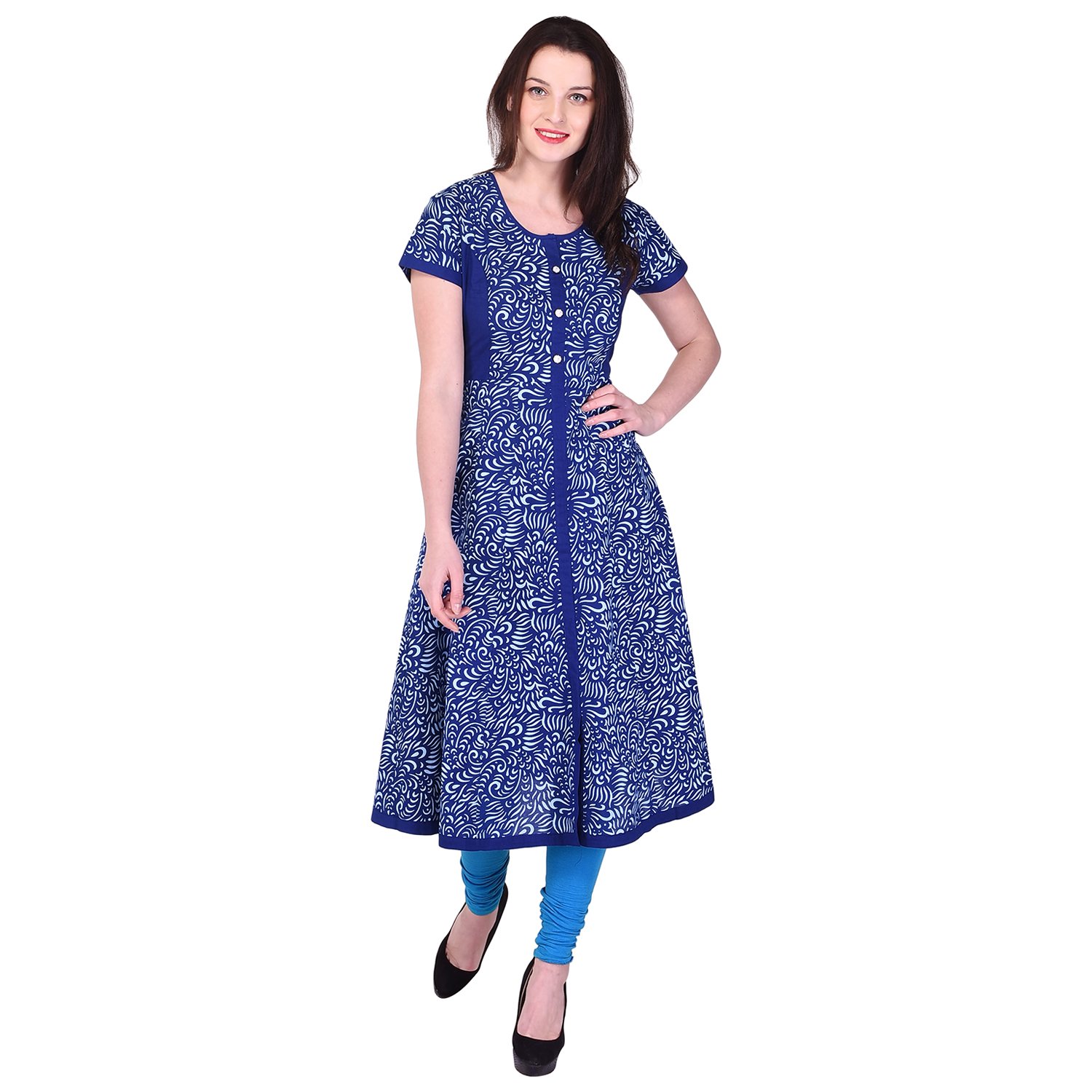 rajmandirfabrics women's cotton anarkali floral print kurti