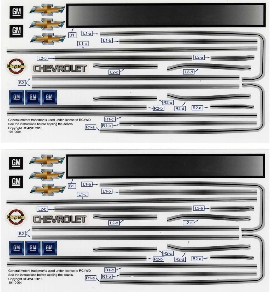 RC4WD Blazer Decal Sheet Set for Chevy Blazer Body Pin stripe Z-B0123