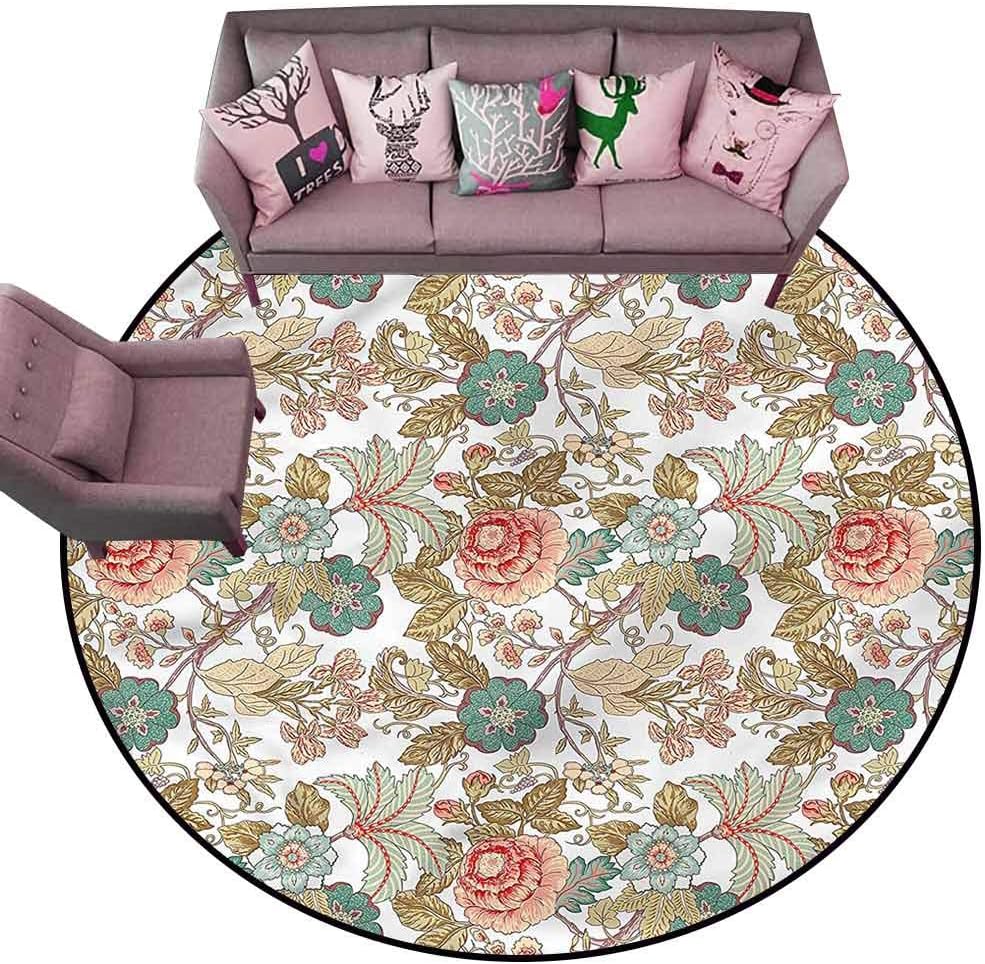 Large Floor Mats for Living Room Colorful Victorian,Oriental Romantic