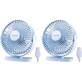 Gaiatop USB Desk Fan, 5.5 Inch Small Quiet Powerful 3 Speeds 90° Rotate, Personal Mini Portable Desktop Table Fans, Cooling f