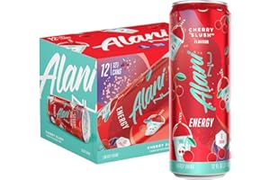 Alani Nu CHERRY SLUSH Sugar Free, Low Calorie Energy Drinks, 200mg Caffeine, Biotin B Vitamins, Zero Sugar, 10 Calories, 12 Fl Oz Cans, 12 Pack