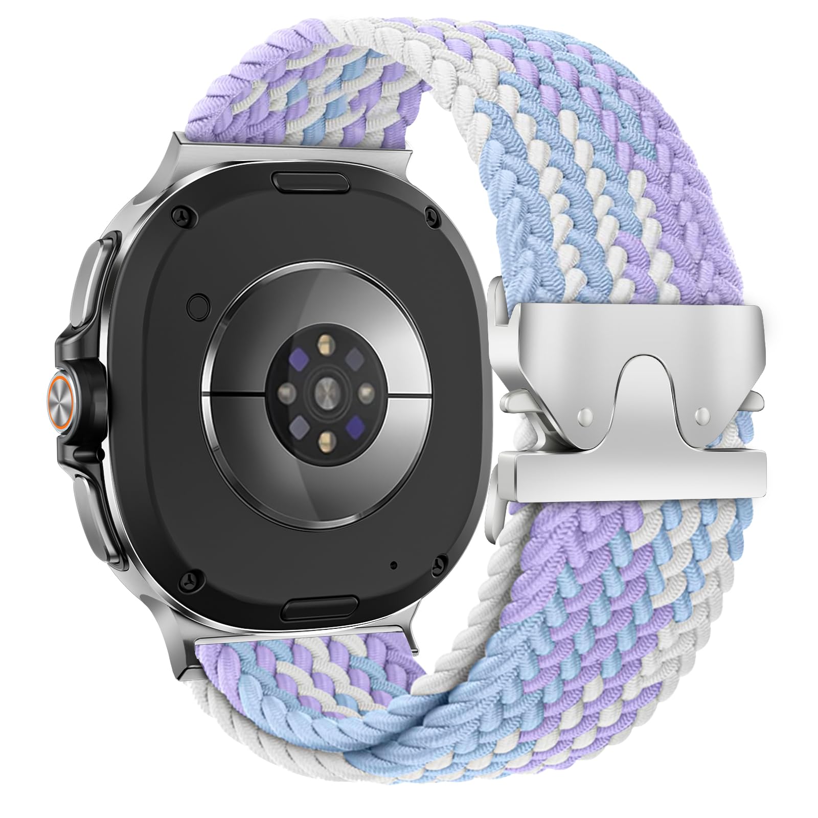 Photo 1 of Braided Band Compatible with Samsung Galaxy Watch 8 40mm 44mm/ 8 Classic 46mm, Adjustable Parachute Buckle Stretchy Nylon Sport Strap for Men Women, S/M (Not for Galaxy Watch Ultra)