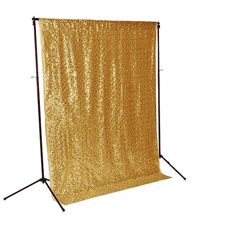 Amazon Com Shiny Gold Glitter Backdrop Curtain Pack Of 2 Shiny
