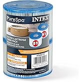Intex 29001E PureSpa Type S1 Heavy Duty Easy Set Dacron Paper Hot Tub Spa Filter Replacement Cartridge for Various PureSpa Models, 2 Pack