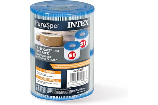 INTEX 29001E PureSpa Type S1 Heavy Duty Easy Set Dacron Paper Hot Tub Spa Filter Replacement Cartridge for Various PureSpa Mo