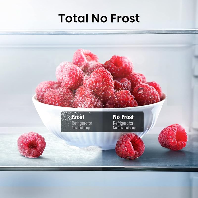 RB329N4ACE Frigorifero Combinato a libera installazione, Total No frost con ventilazione multiflow, Inox Look, Altezza 180 cm, capacità netta 255 L