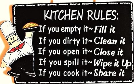 Amazon Com Fat Chef Kitchen Rules Sign Wall Art Hanger