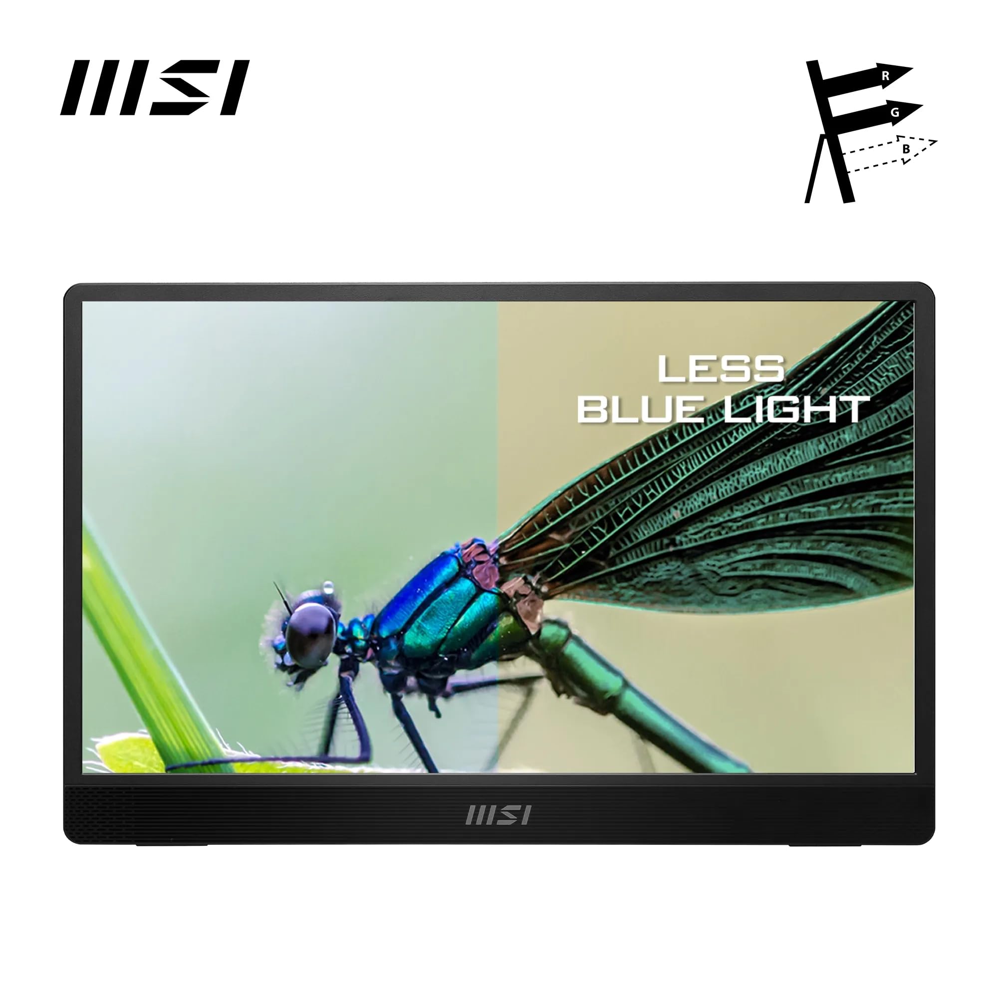 MSI PRO MP161 E2 15.6 Inch Full HD Portable Monitor - 1920 x 1080 IPS Panel, 60Hz, Eye-Friendly Screen (PC, Laptop, Mobile), Speakers, Enhanced Chassis & Kickstand - Mini-HDMI 2.0b, 2 x USB Type-C
