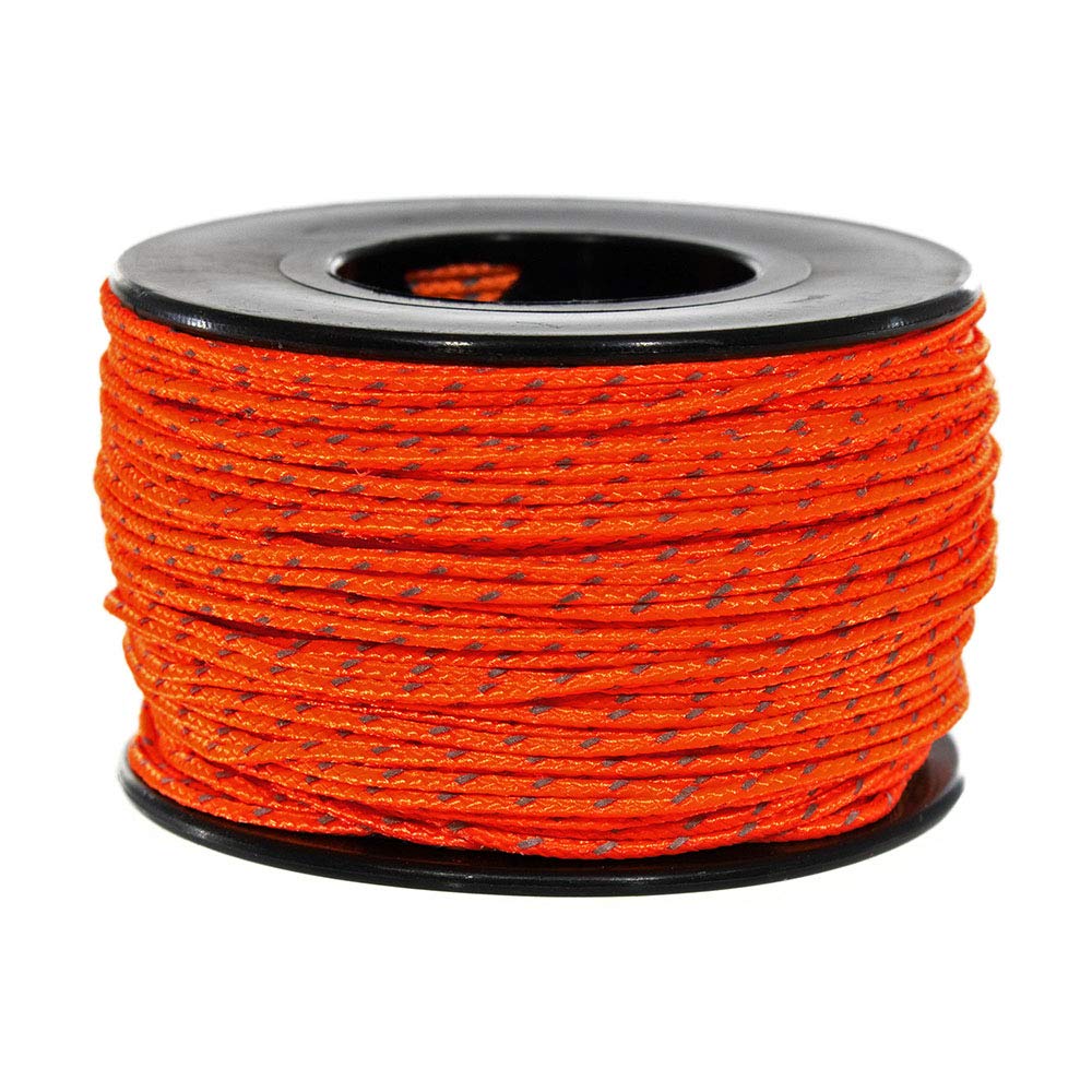 PARACORD PLANET Glow in the Dark Micro Cord, 1.18mm Diameter, 125 Feet Spool, Orange, Ideal for Crafting, DIY, Jewelry, Macramé, Outdoor Activities