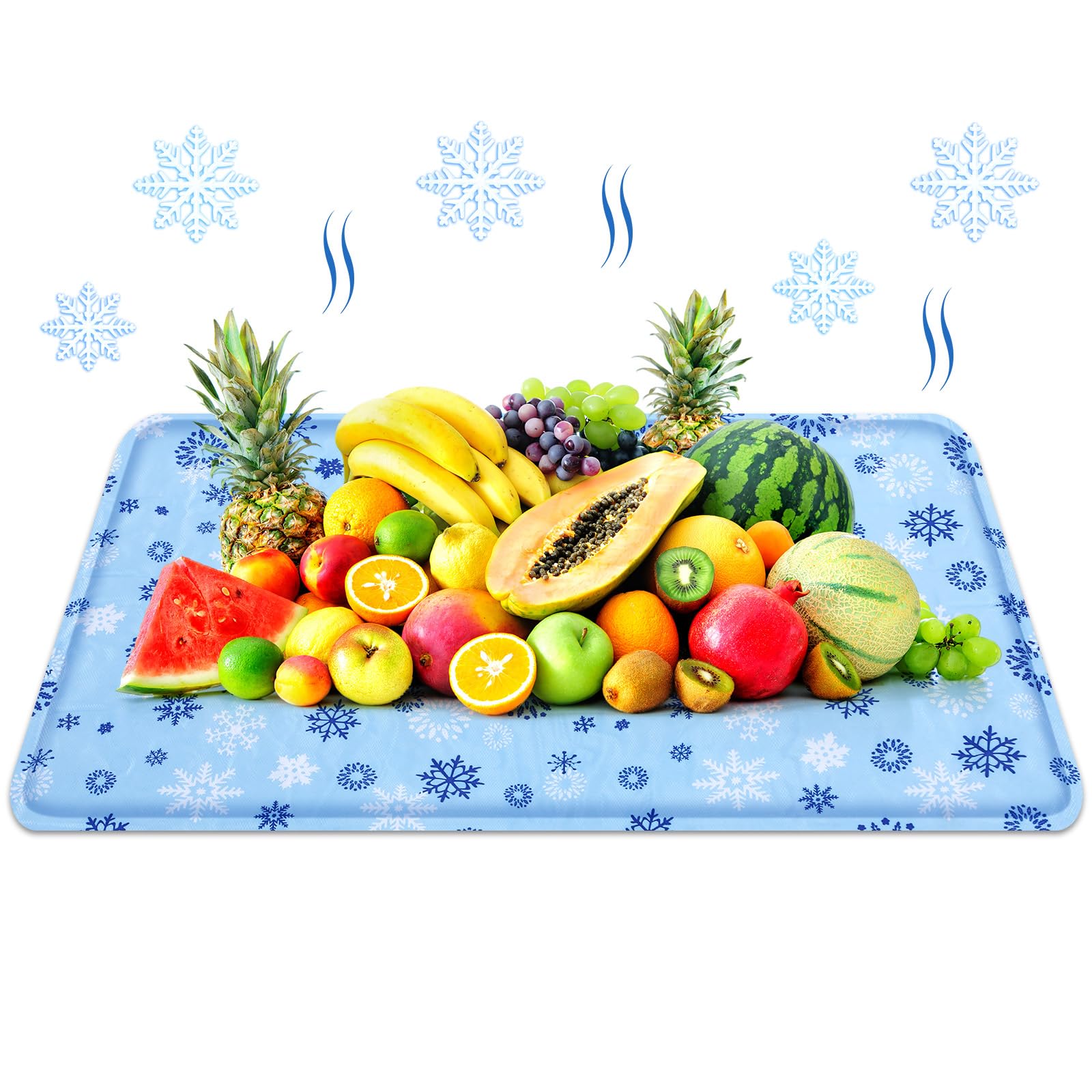 Photo 1 of Reallnaive 1 Pcs Extra Large Reusable Freezable Ice Mat for Buffet Chilled Serving Tray 24 x 35 inches Cooling Charcuterie Cooler for Food Cheese Deli Meat Veggie Sushi