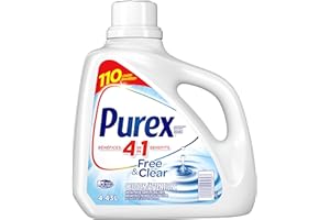 Purex Free and Clear Liquid Detergent for Sensitive Skin, 4.43 Liters (Packaging May Vary)