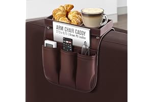 Houseables Armchair Caddy, Recliner Accessories, Armrest Organizer, Arm Chair Caddy, Sofa Armrest Organizer, Remote Control Holder for Recliner, Couch Pocket, Sofa Side Storage, Couch Pouch, Brown