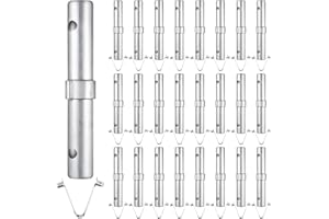Otoolling 24 Pack Scaffolding Coupling Pin 9" L Heavy Duty Scaffolding Coupling Pin with V Collar Scaffold Connecting Rod Accessories