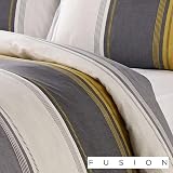 Fusion Duvet Cover Set Ochre Stripe 52% Polyester 48% Cotton Double view 2