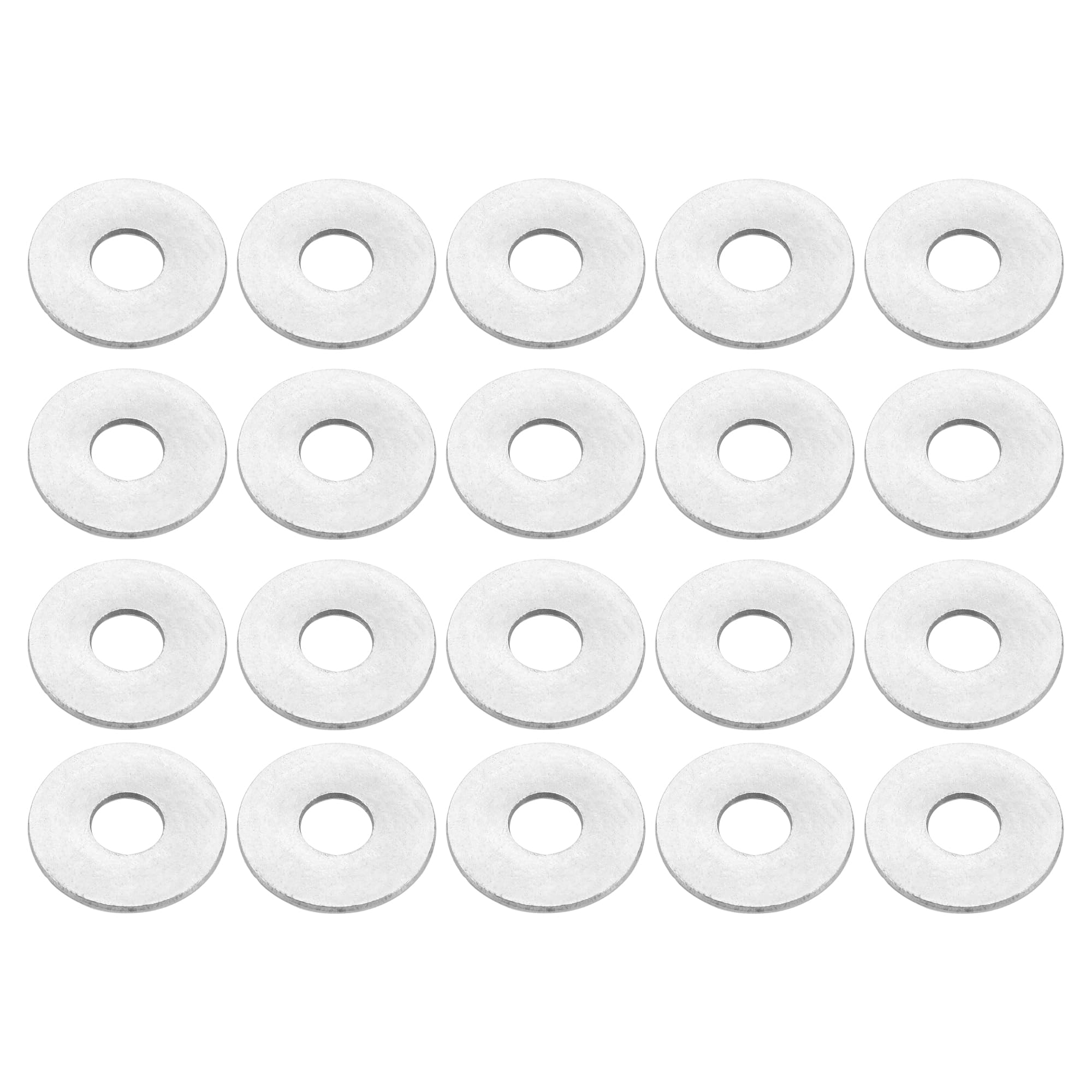 Motoforti Universal Flat Washer, 8mm ID 30mm OD 2mm Thickness, Durable, Stainless Steel, Silver Tone, 20 Pcs