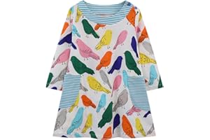 HILEELANG Toddler Girl Christmas Dress Long Sleeve Fall Winter Cotton Casual BasicTunic Shirt Dresses