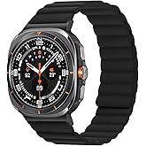Suphart Magnetic Bands Compatible with Samsung Galaxy Watch Ultra 2/1 Band 47mm for Men Women, Waterproof Silicone Sport Strap with Magnet Compatible with Samsung Watch Ultra, Black