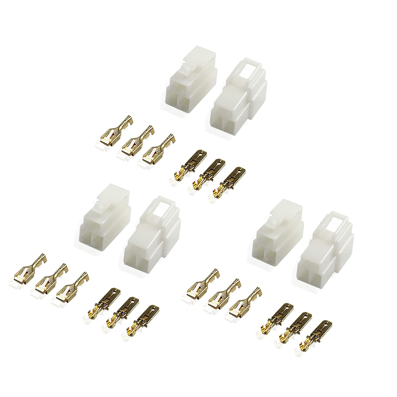 1 Voie Lot de 3 Auto Moto Bateau Quad Terminal 6.3mm Kit Connecteur /&eacute;lectrique 2//3//4//6//8 Voies