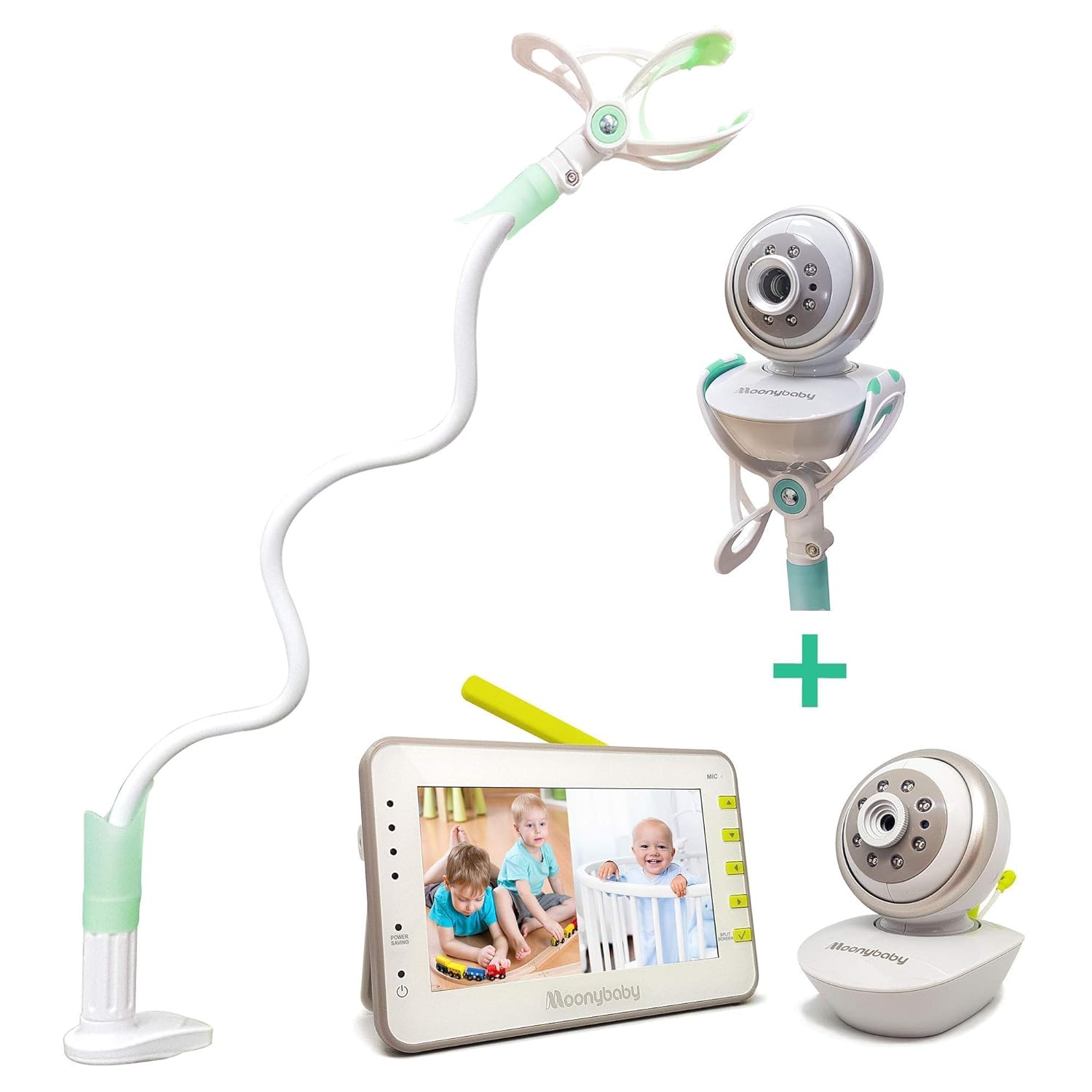 split screen baby monitor with two cameras
