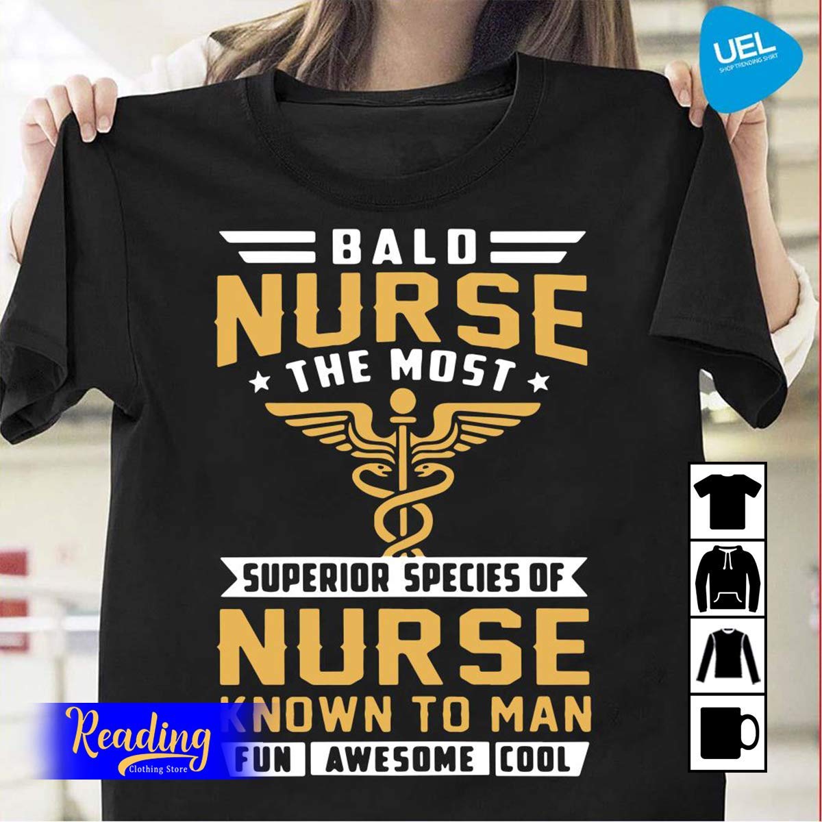 Bald Nurse The Most Superior Species Of Nurse Known To Man Fun Awesome Cool T Shirt Hoodi