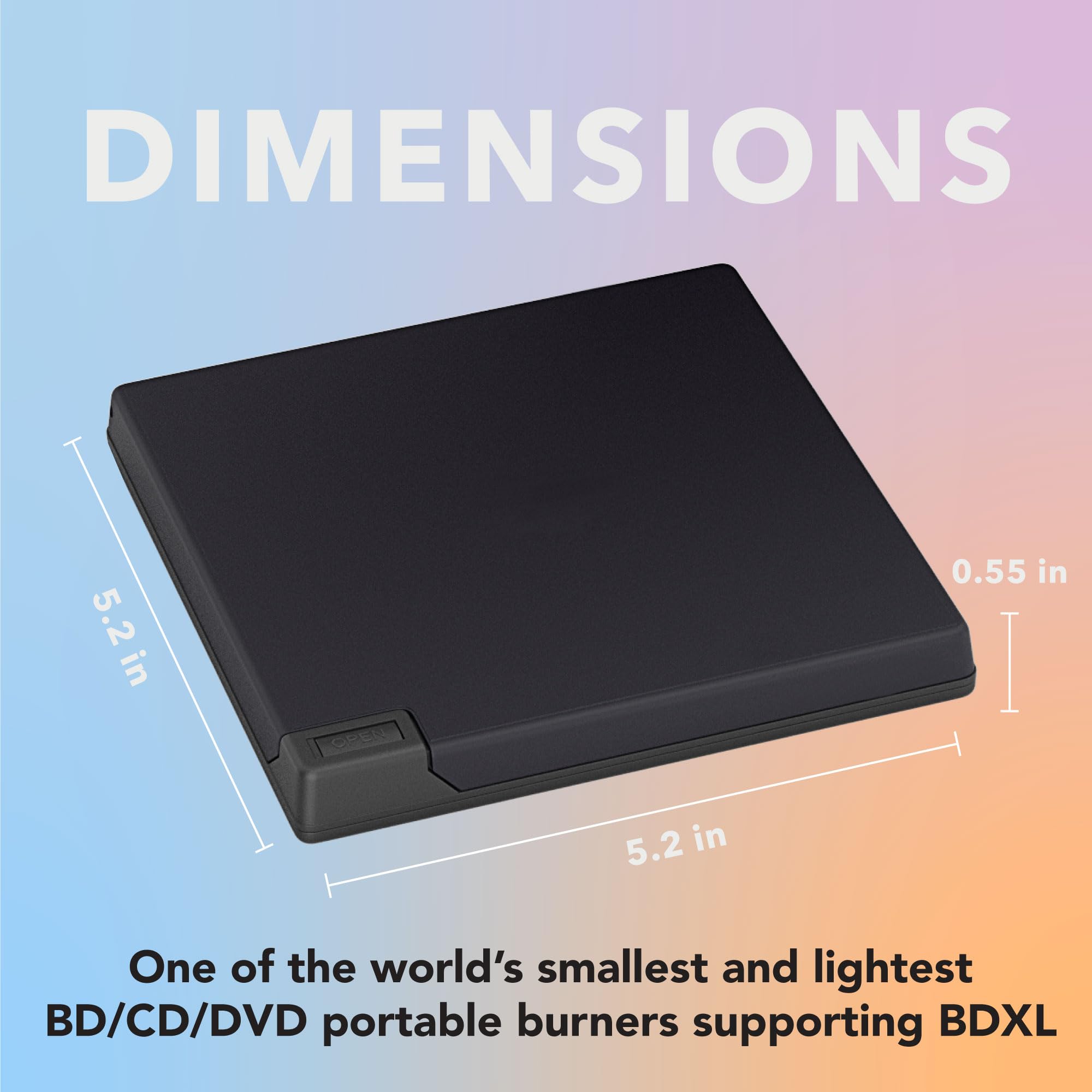 Pioneer BDR-XS08UMBS Blu-Ray Burner & Player - 6X Slim Portable External BDXL, BD, DVD & CD Drive for Windows & Mac with 3.2 USB - Write & Read on Laptop & Desktop, w/Carry Case