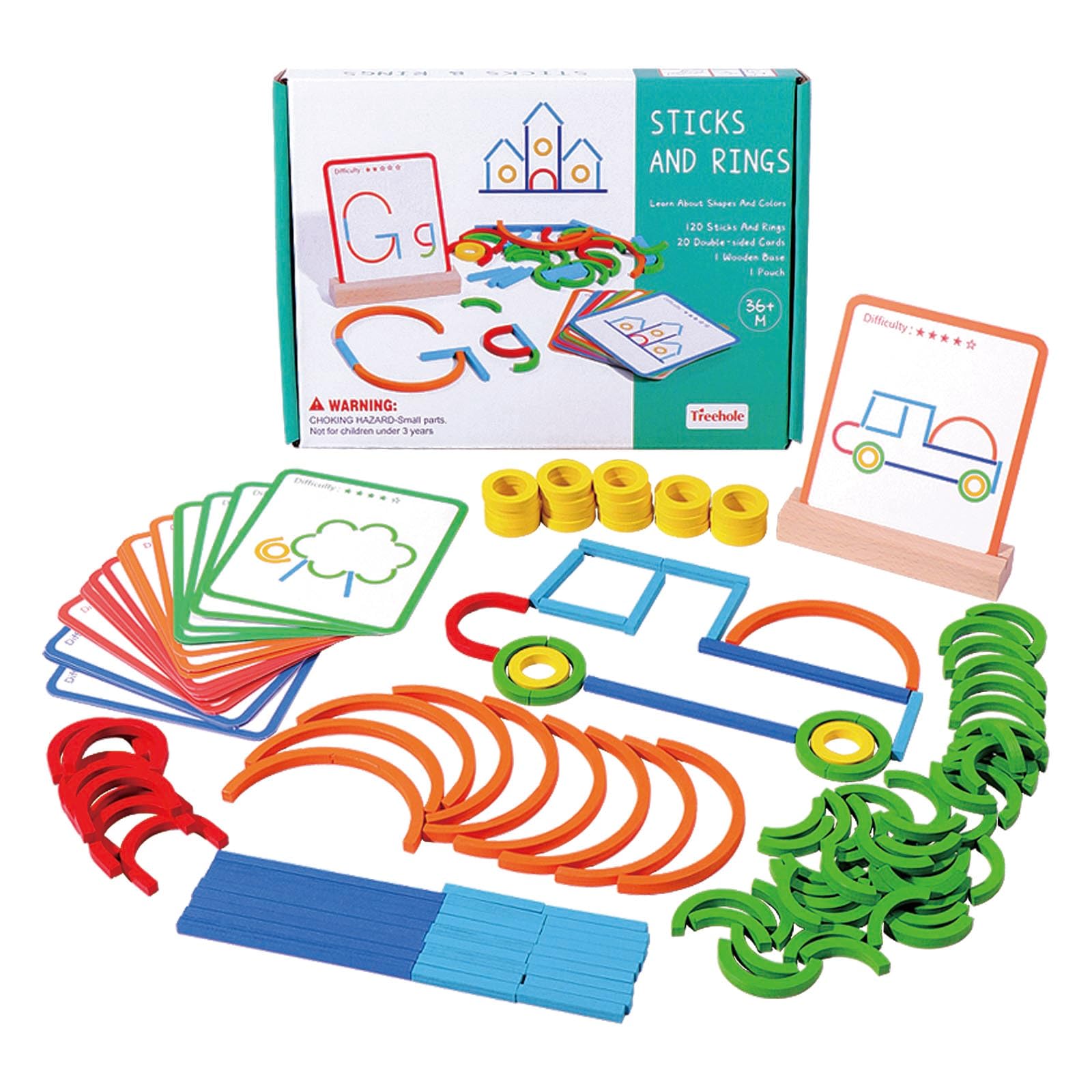 Dr. MUYA® Montessori Toy for 3 4 5 6 Years, Tangram Puzzles, Fine Motor Skills Toys, Educational Toys, Gift for Boys Aged 3-6 Years