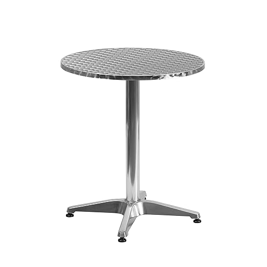 Flash Möbel 59,7 cm rund Aluminium Indoor-Outdoor Tisch mit Boden