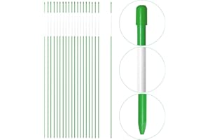 Anley 20 Pack 48" Reflective Driveway Markers, Snow Stakes with Fiberglass Pole & Hammer Cap - 4 Ft High Visibility Safety Markers Reflective Strip for Snow Plowing and Landscape (1/4" Dia, Green)