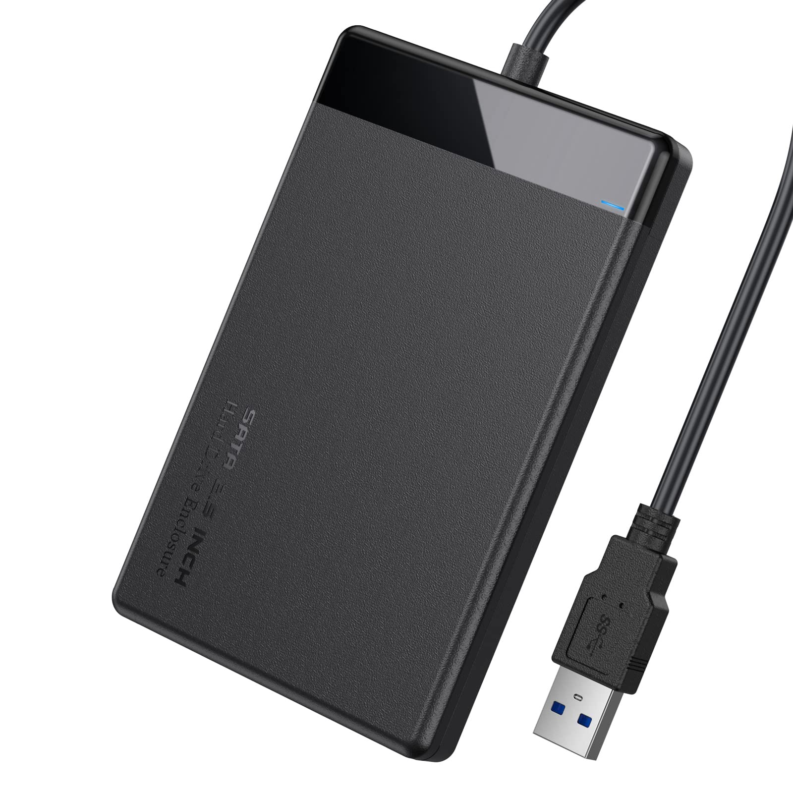 EasyULT 2.5-Inch SATA to USB 3.0 Tool-free External Hard Drive Enclosure, USB 3.0 5Gbps Support UASP, Compatible with 9.5mm & 7mm 2.5" SATA I/II/III HDD SSD, Laptop, MacBook(Black)