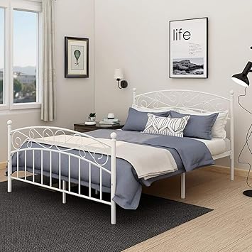Amazon Com Yollen Metal Beds Victorian Style Platform Bed Frame