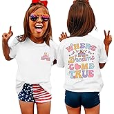 BOUTIKOME Magic Kingdom Shirts for Girls Where Dreams Come True T-Shirt Kid Castle Graphic Tees Magical Fairy Tale Gift Tops