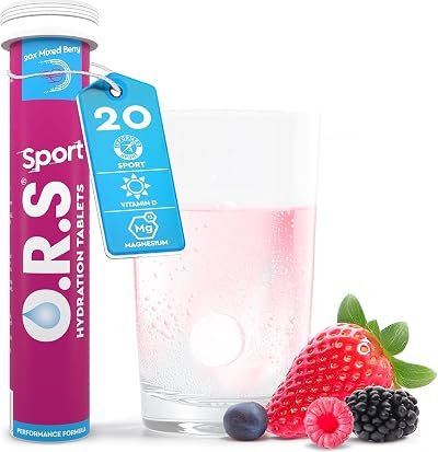 O.R.S Sport Hydration Tablets Mixed Berry 1 Tube Electrolyte Vitamin D