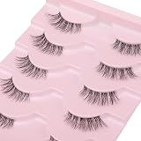 Ruairie False Eyelashes Natural Half Lashes Clear Band 5 Pairs 3/4 Fluffy Wispy view 3