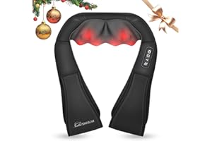 Snailax Shiatsu Neck and Shoulder Massager - Back Massager with Heat, Deep Kneading Electric Massage Pillow for Neck, Back, S