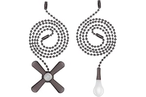 EIKOSON Ceiling Fan Pull Chain, 𝟮𝟰 𝗶𝗻𝗰𝗵 Extra Long with Decorative Frosted Glass Bulb and Fan Cord,Fit All Standard 3mm Diameter Ceiling Fans (ORB)
